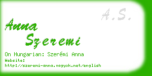 anna szeremi business card